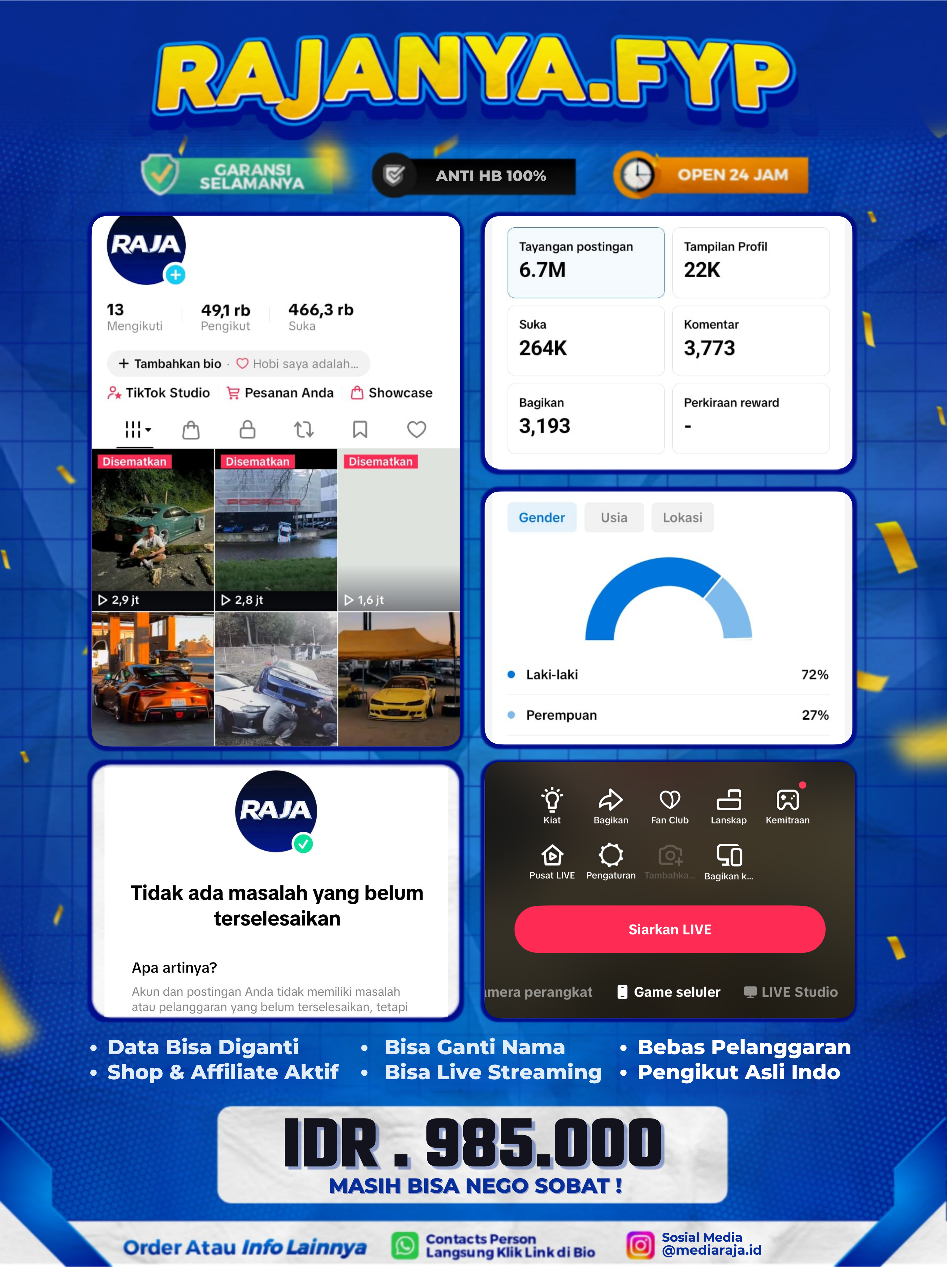 AKUN TIKTOK 49,1K FOLLOWERS