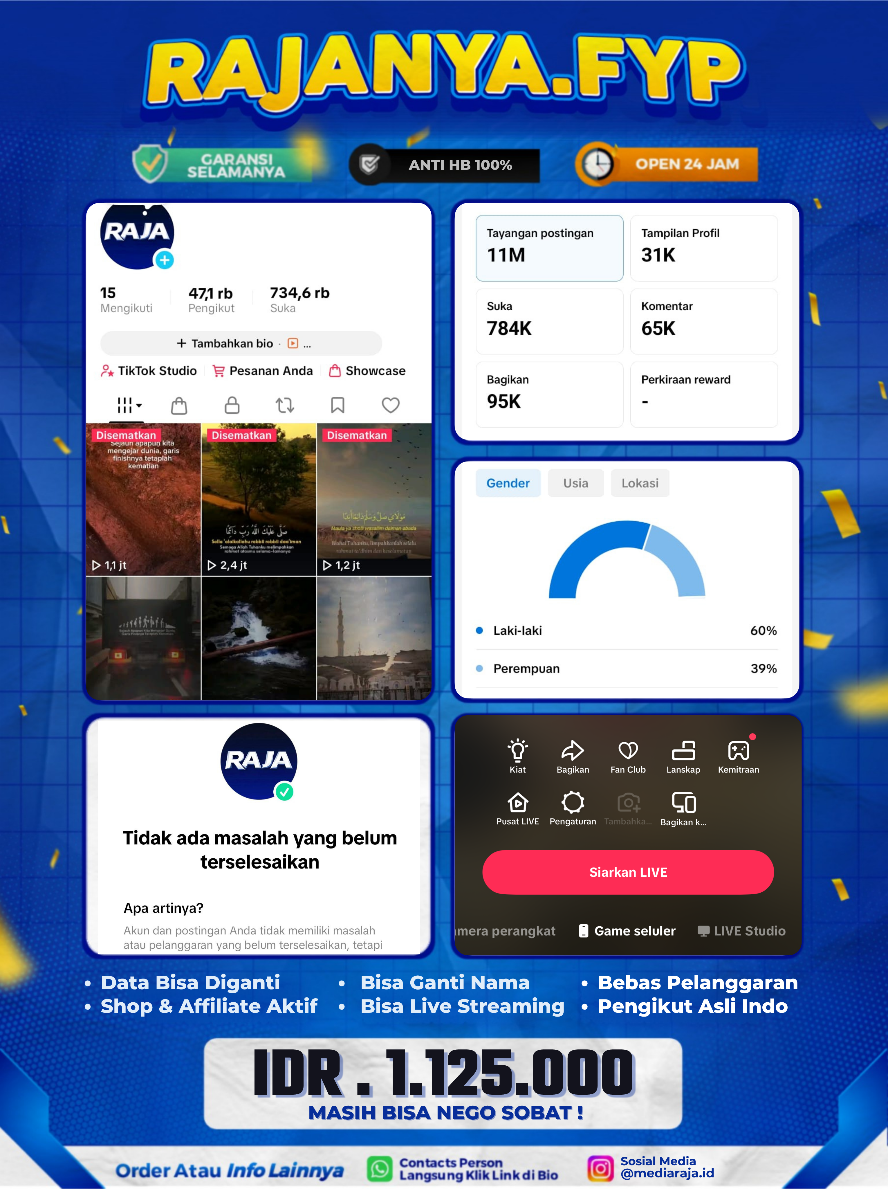 AKUN TIKTOK 47,1K FOLLOWERS