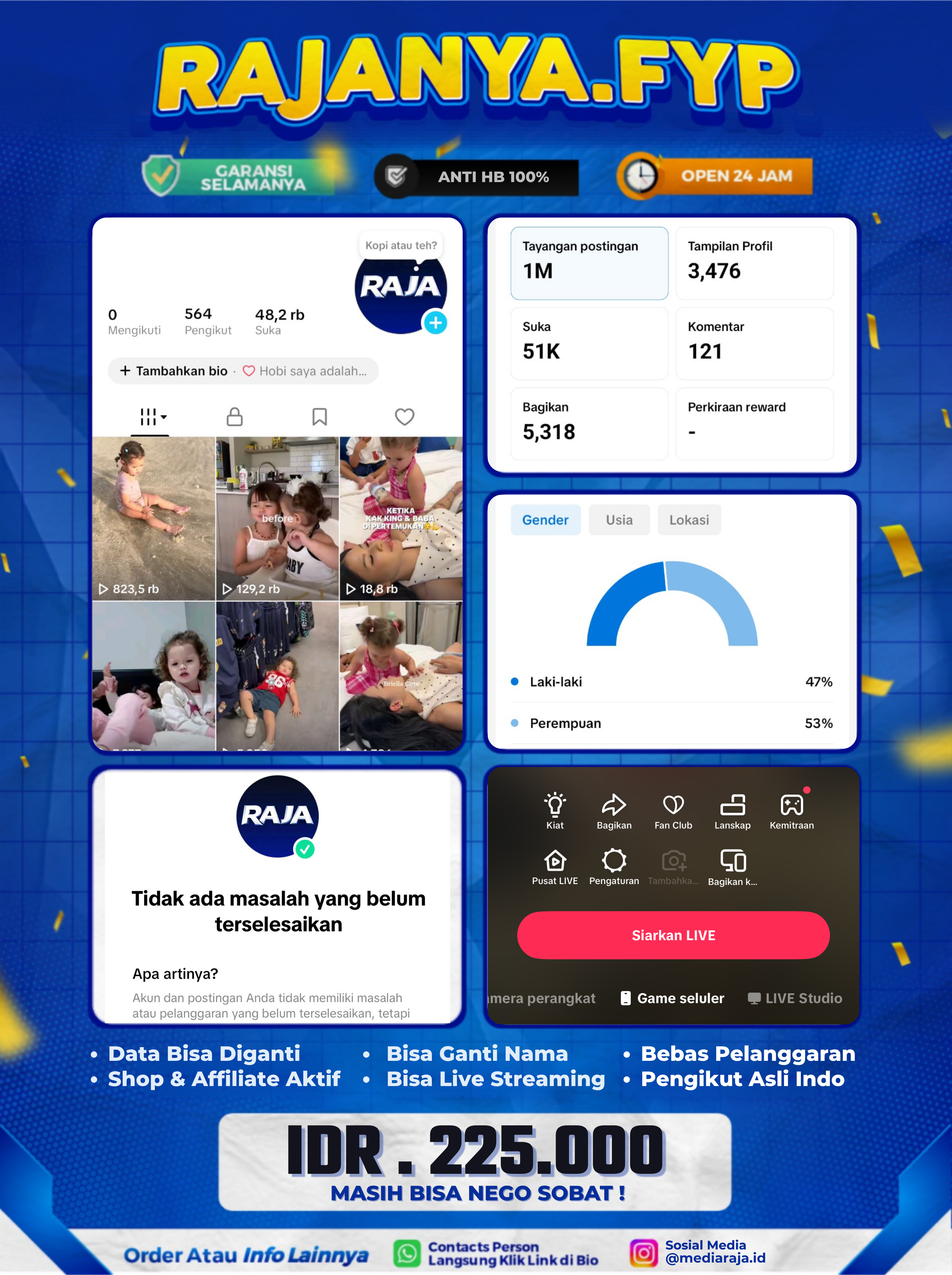 AKUN TIKTOK 564 FOLLOWERS