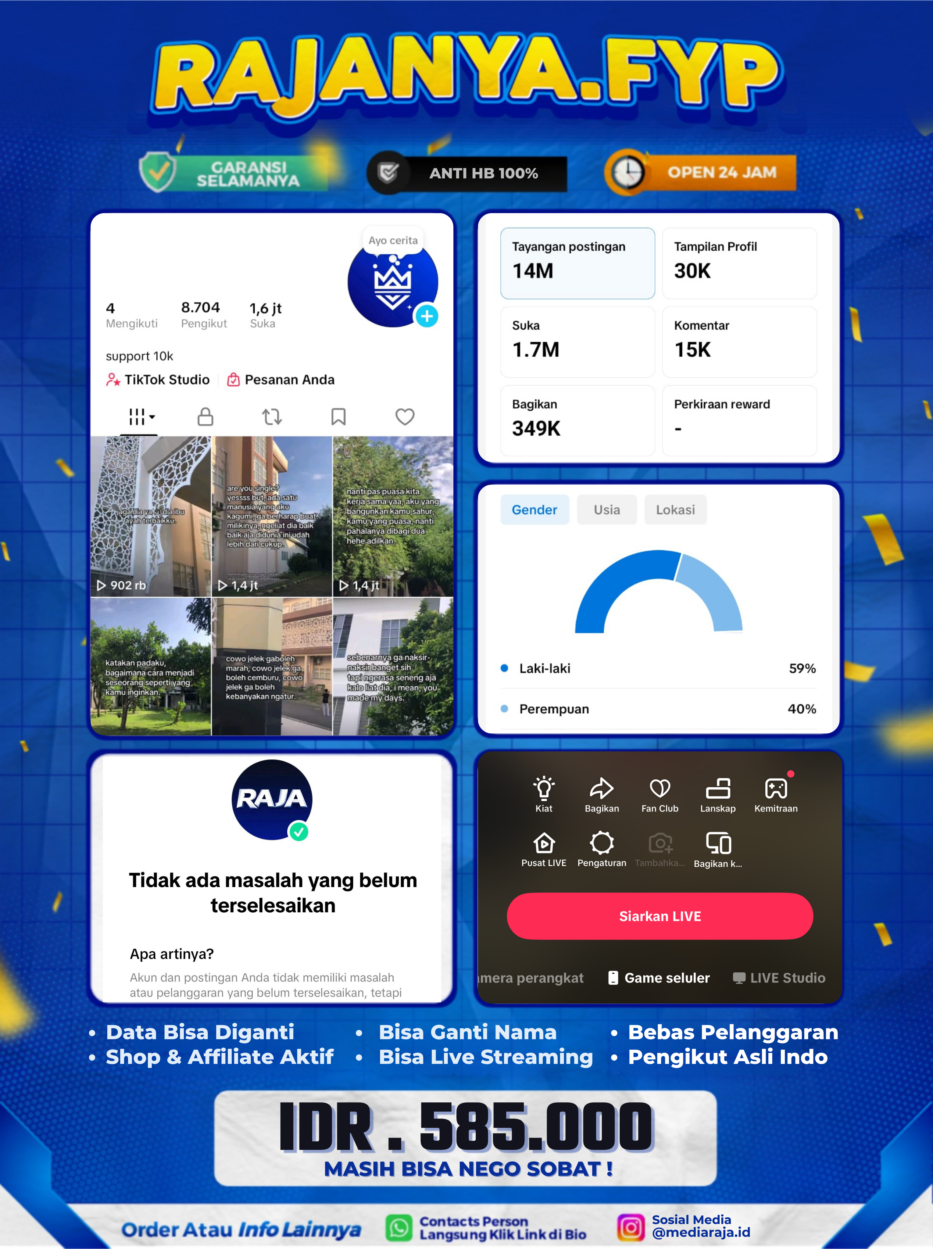 AKUN TIKTOK 8,7K FOLLOWERS