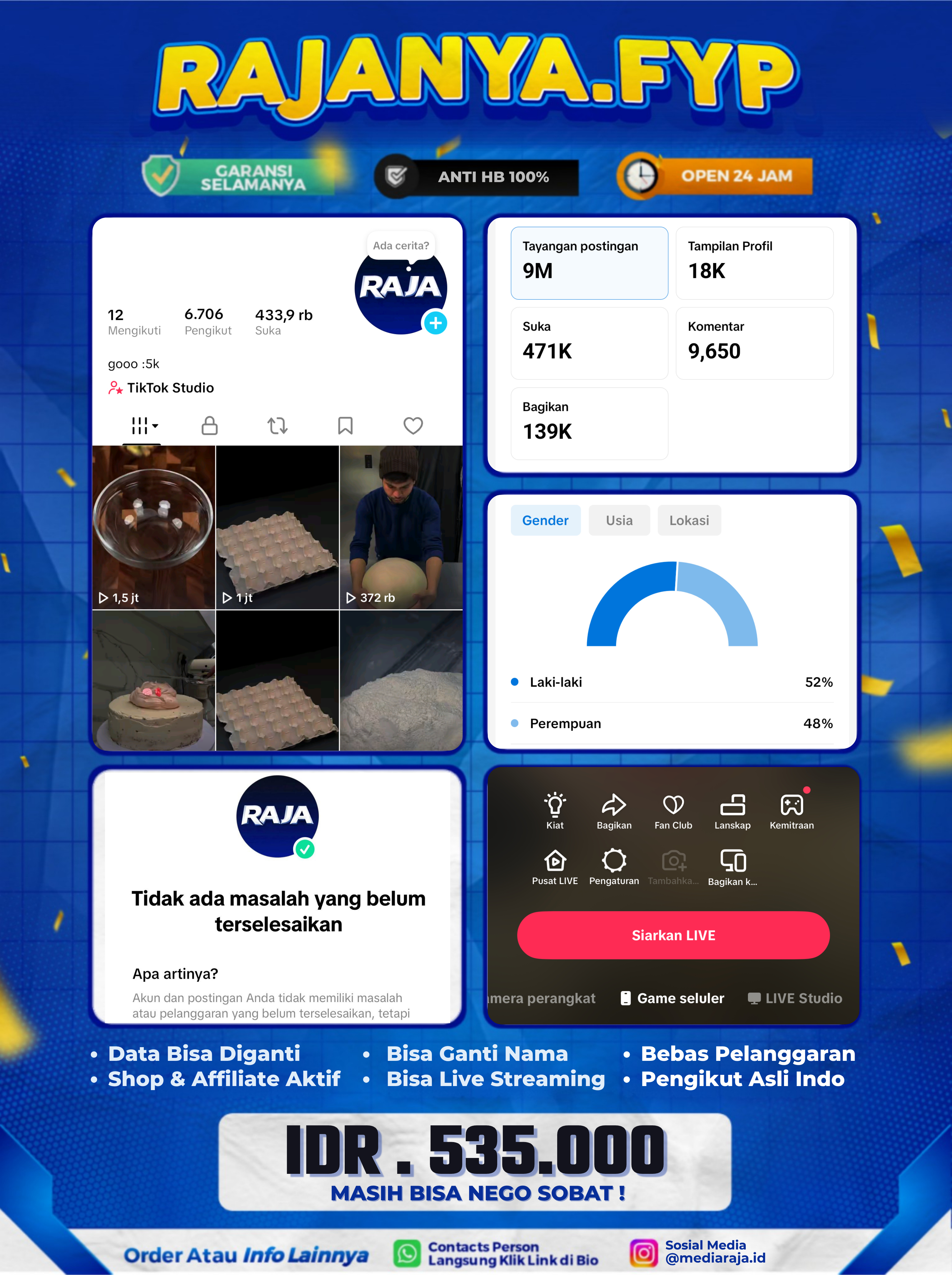 AKUN TIKTOK 6,7K FOLLOWERS