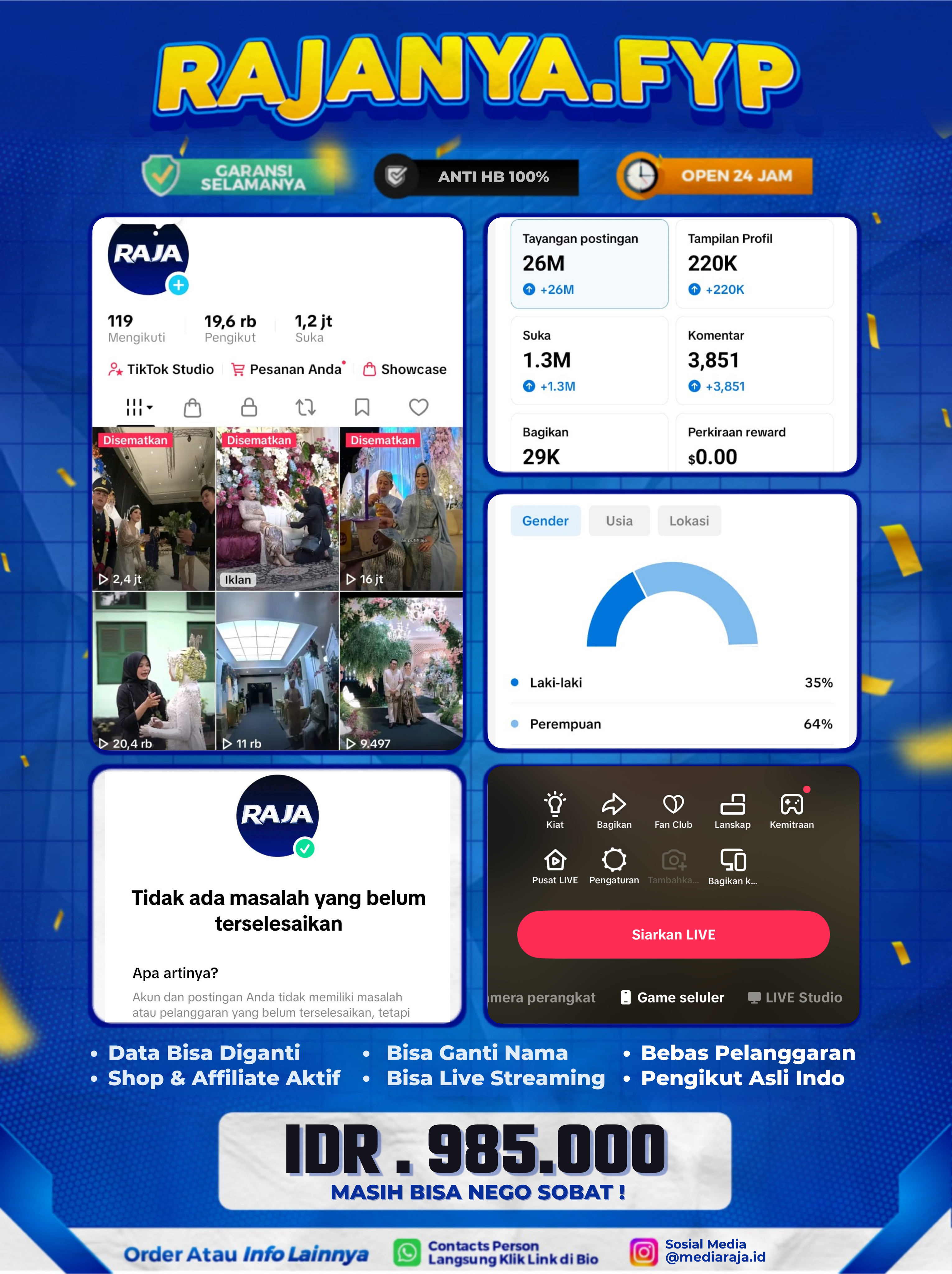 AKUN TIKTOK 19,6K FOLLOWERS