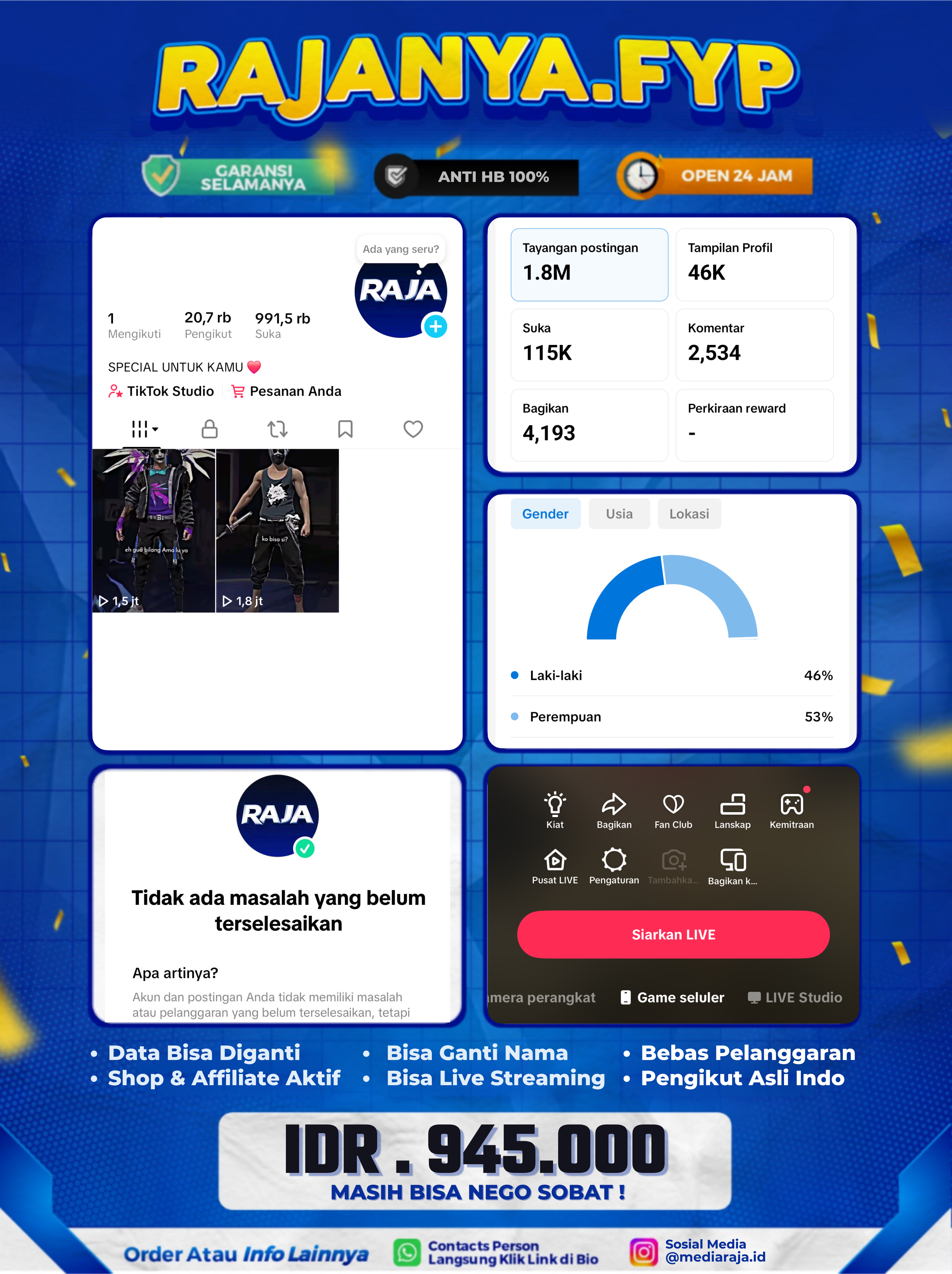 AKUN TIKTOK 20,7K FOLLOWERS