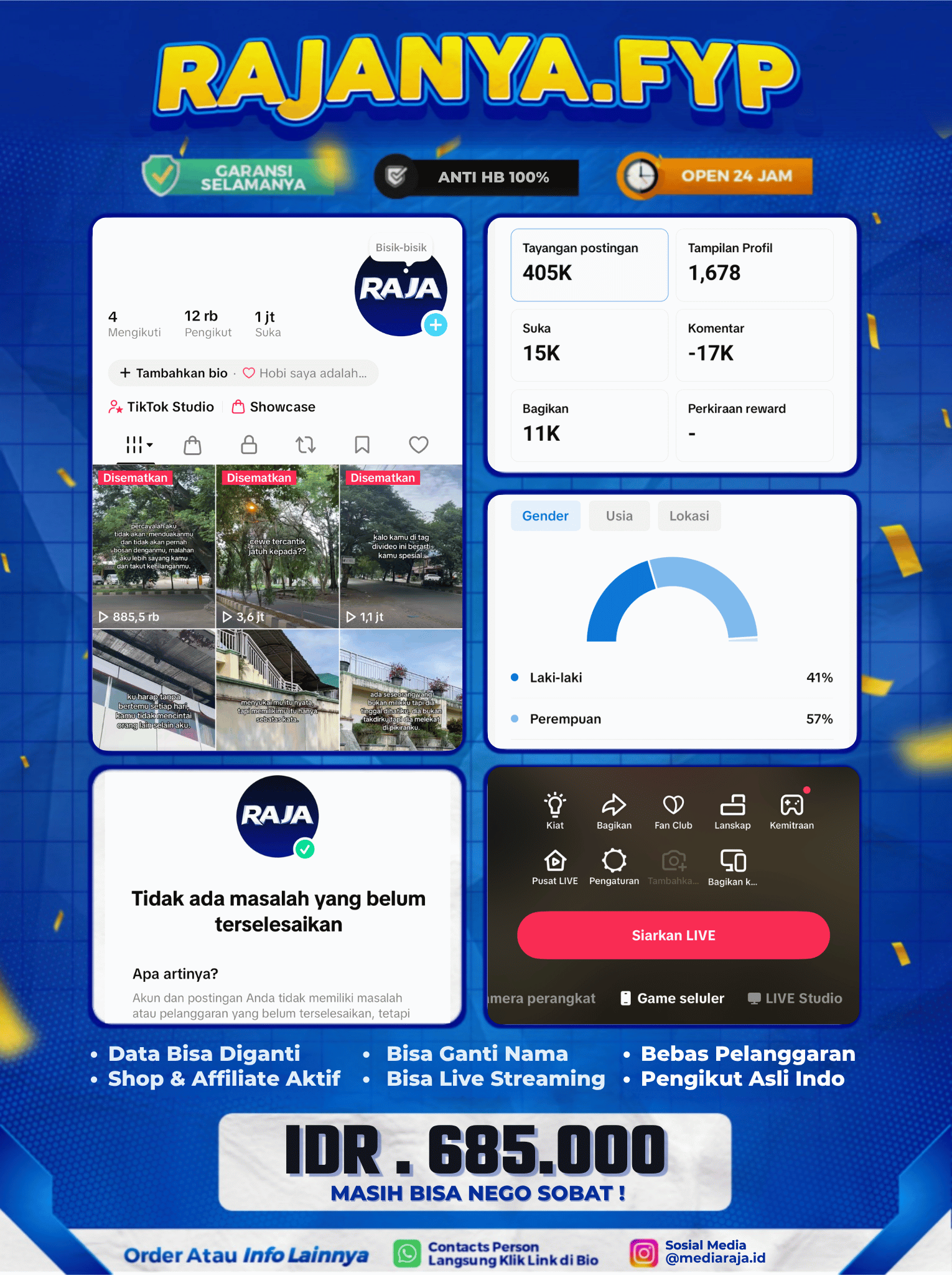 AKUN TIKTOK 12K FOLLOWERS