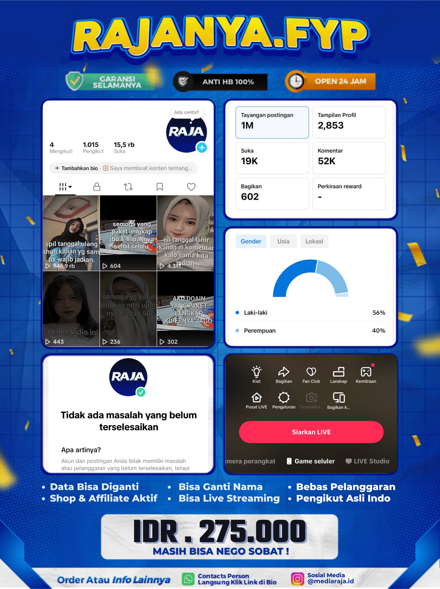 AKUN TIKTOK 1K FOLLOWERS